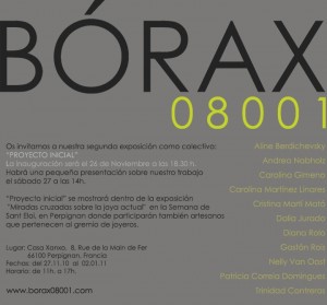 Invitación a la segunda exposición del colectivo Bórax08001
